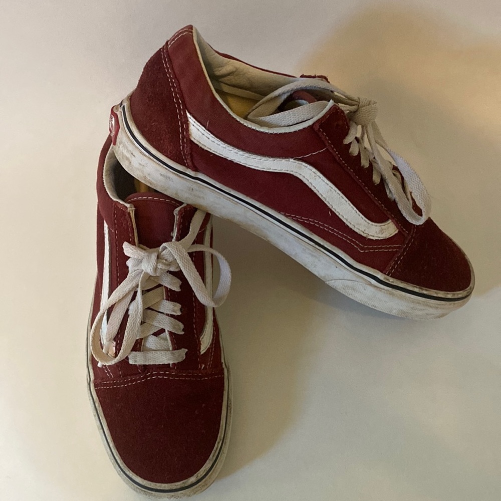 VANS Ward Lo Burgundy Suede Skater Sneakers Shoes Men 6 Women 7.5 $65 GUC